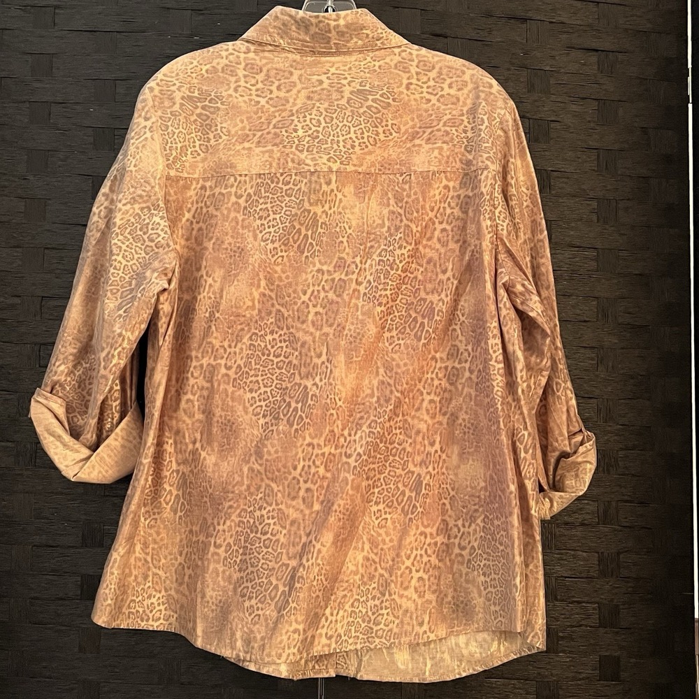 Ruby Road Woman Long Sleeve Animal Print Top Blouse Sz 16 Excellent Condition! - Picture 2 of 3